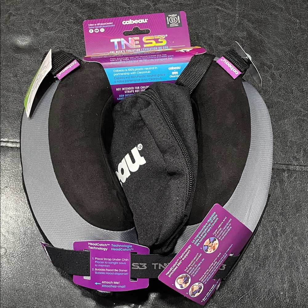 Cabeau Black and Gray Travel Neck Pillow